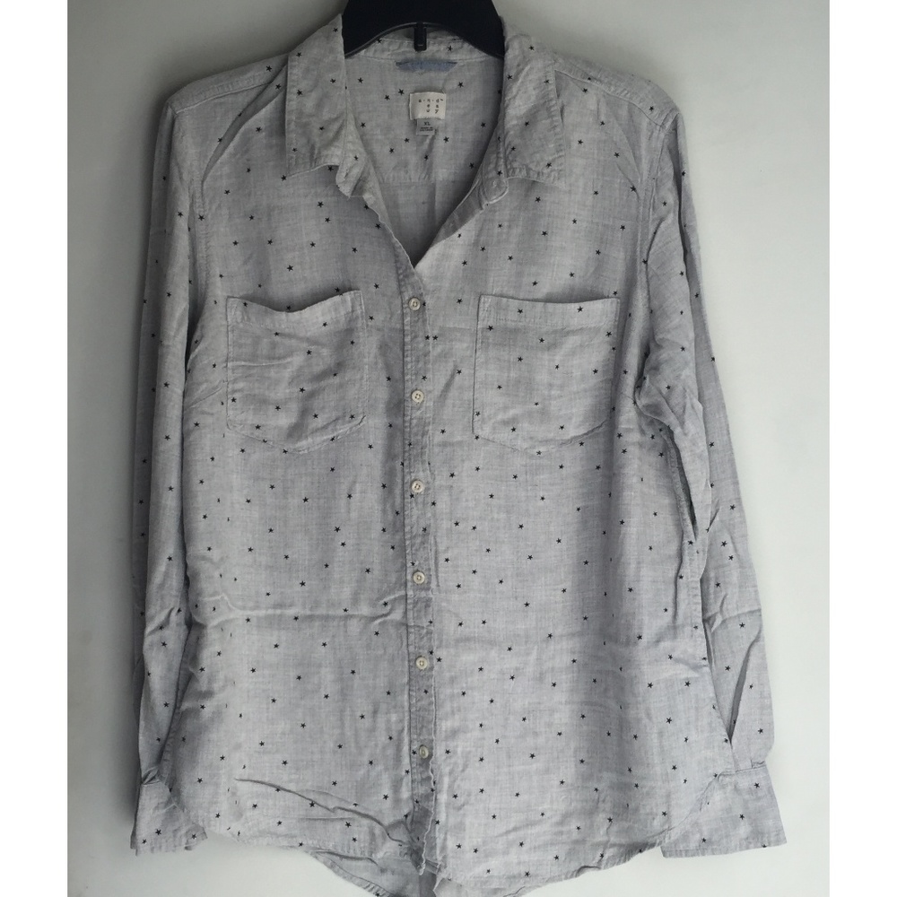 A New Day Starry Button Down - Grey
